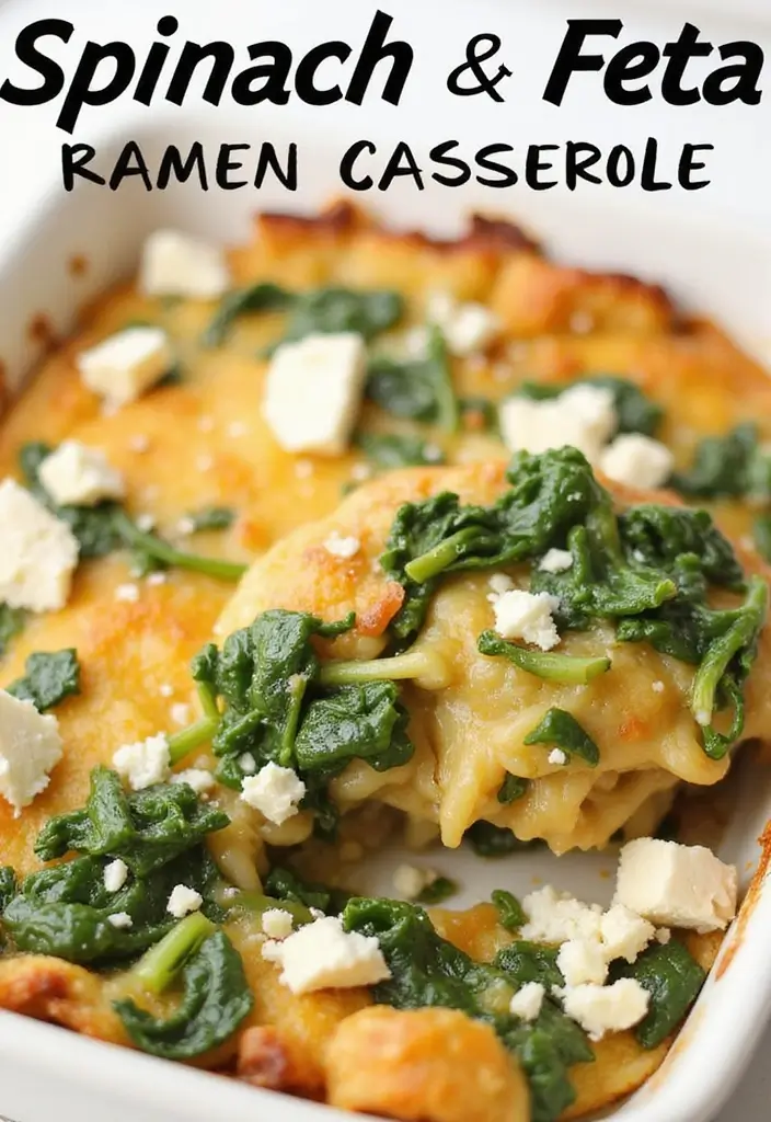 30 Ramen Casserole Recipes for Quick, Comforting Meals 165 30 Ramen Casserole Recipes for Quick, Comforting Meals - 29. Spinach and Feta Ramen Casserole