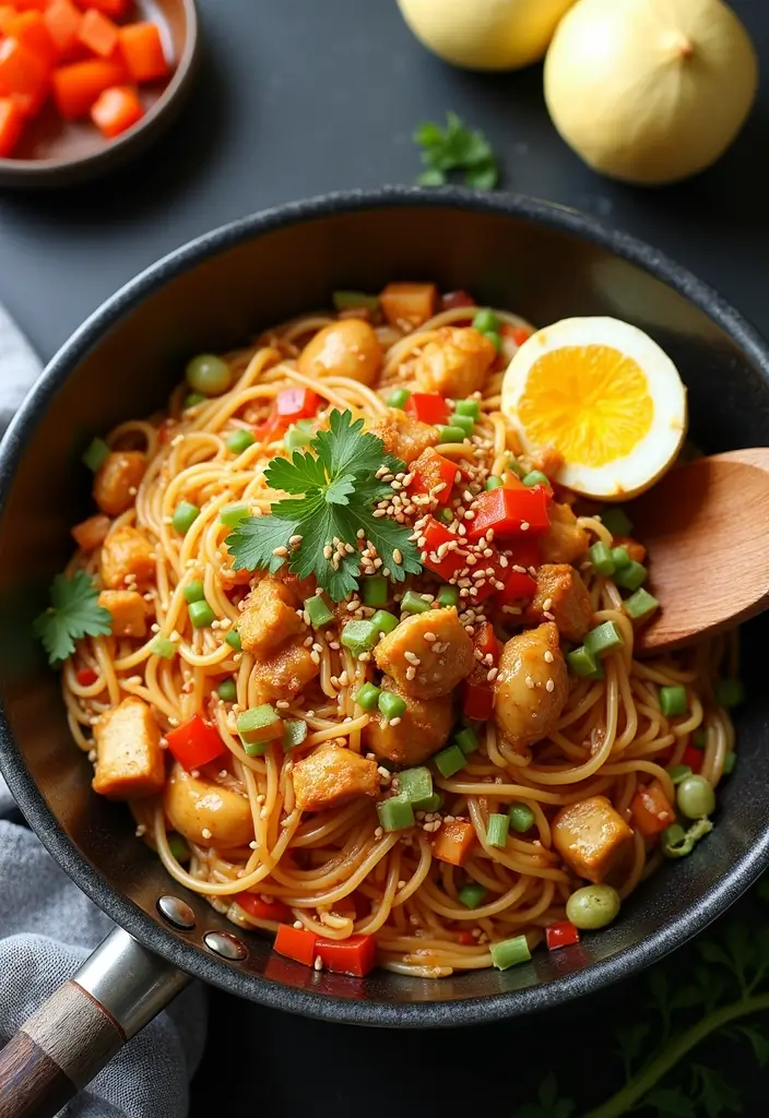 30+ Ramen Skillet Recipes for Quick Weeknight Dinners 1 30+ Ramen Skillet Recipes for Quick Weeknight Dinners - 1. Spicy Sesame Chicken Ramen Skillet