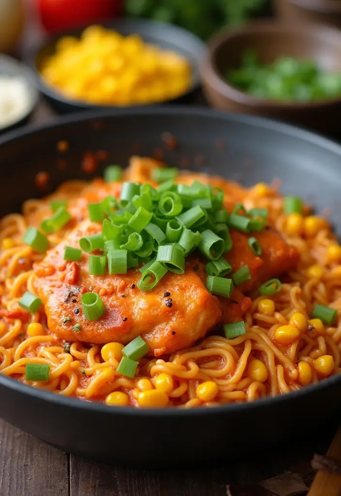 30+ Ramen Skillet Recipes for Quick Weeknight Dinners 62 30+ Ramen Skillet Recipes for Quick Weeknight Dinners - 14. Buffalo Chicken Ramen Skillet