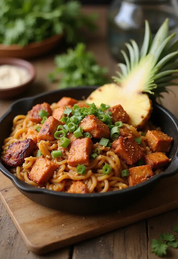 30+ Ramen Skillet Recipes for Quick Weeknight Dinners 120 30+ Ramen Skillet Recipes for Quick Weeknight Dinners - 24. Hawaiian BBQ Ramen Skillet