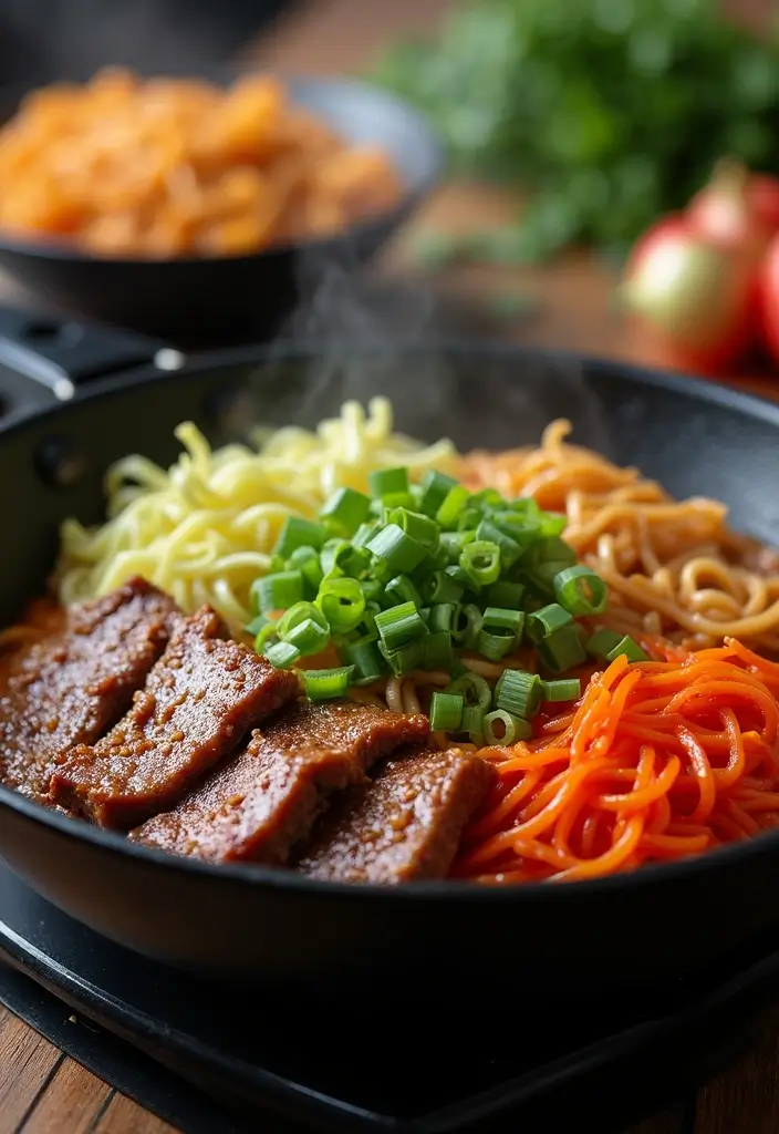 30+ Ramen Skillet Recipes for Quick Weeknight Dinners 9 30+ Ramen Skillet Recipes for Quick Weeknight Dinners - 3. Teriyaki Beef Ramen Skillet