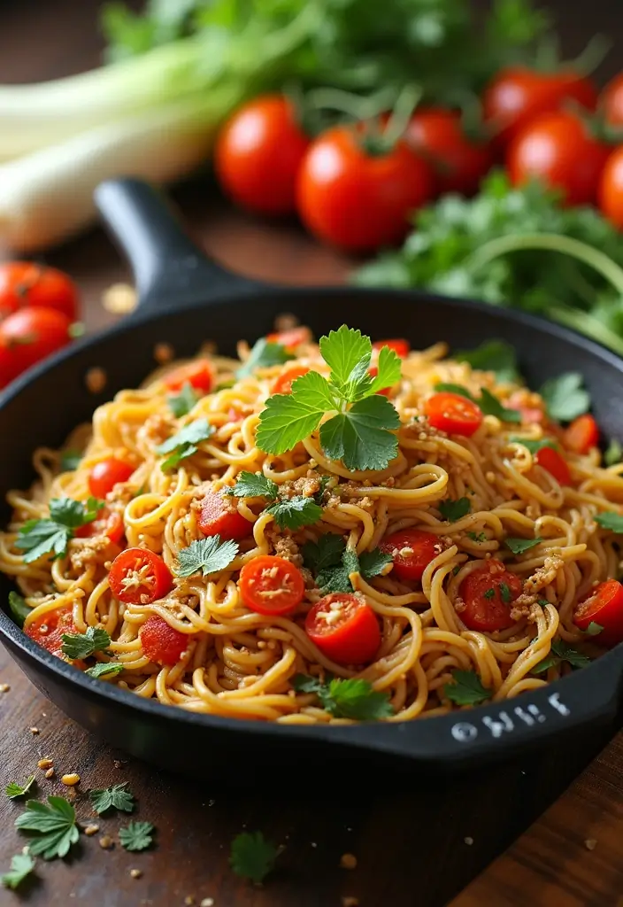 30+ Ramen Skillet Recipes for Quick Weeknight Dinners 12 30+ Ramen Skillet Recipes for Quick Weeknight Dinners - 4. Veggie-Packed Ramen Stir-Fry