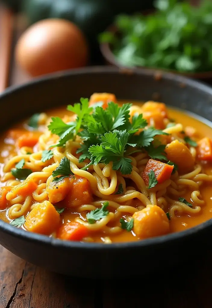 30+ Ramen Skillet Recipes for Quick Weeknight Dinners 17 30+ Ramen Skillet Recipes for Quick Weeknight Dinners - 5. Coconut Curry Ramen Skillet