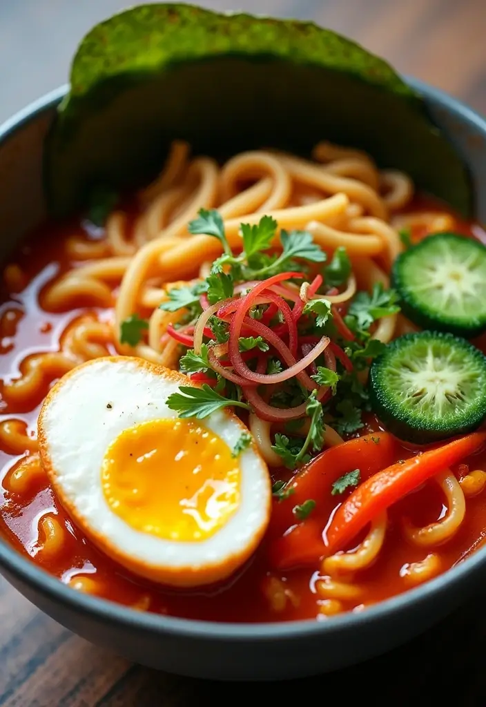 30+ Spicy Ramen Recipes with Egg That Bring the Heat 64 30+ Spicy Ramen Recipes with Egg That Bring the Heat - 12. Spicy Veggie Ramen