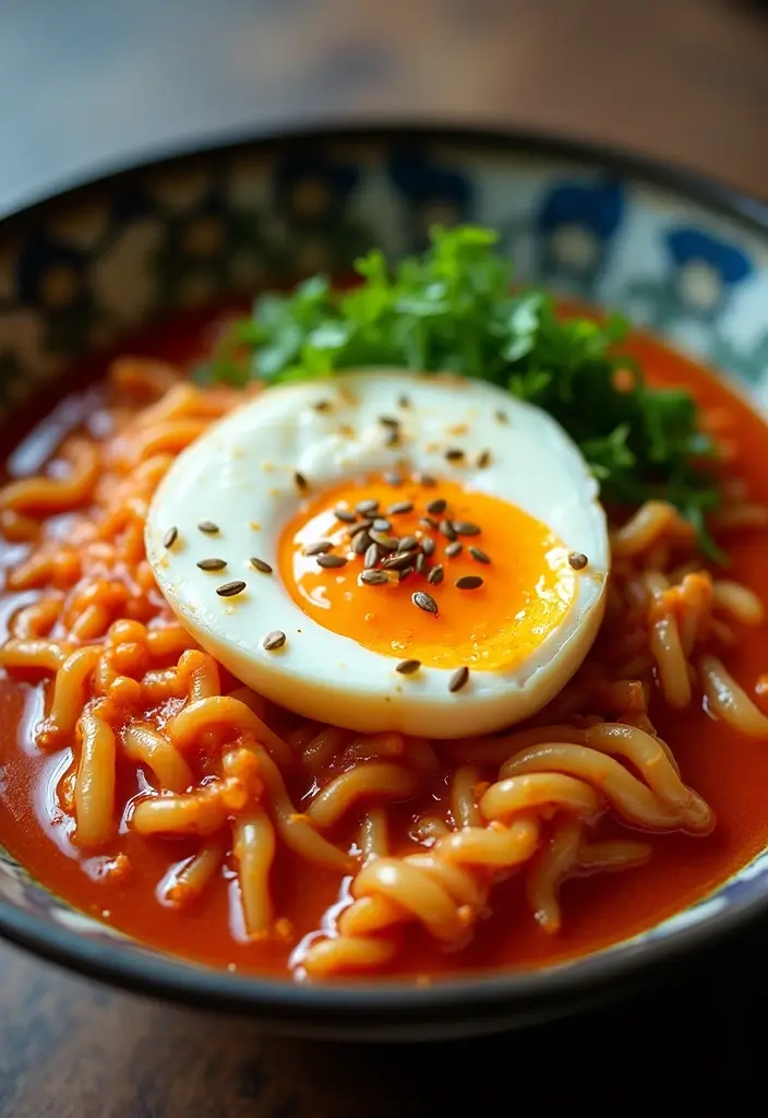 30+ Spicy Ramen Recipes with Egg That Bring the Heat 27 30+ Spicy Ramen Recipes with Egg That Bring the Heat - 5. Kimchi Ramen