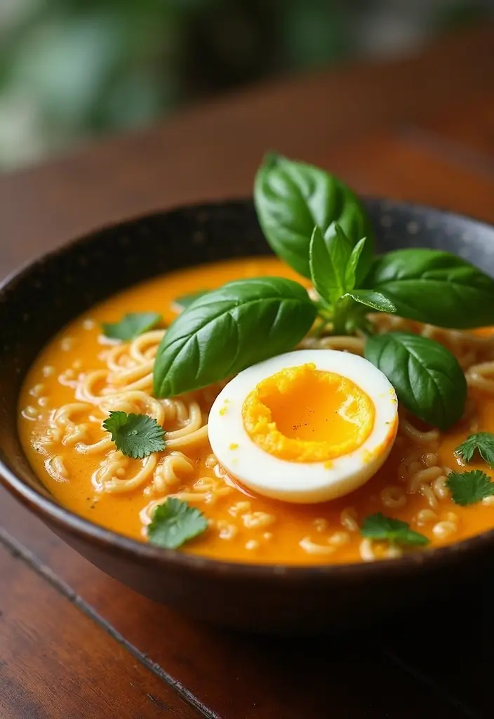 30+ Spicy Ramen Recipes with Egg That Bring the Heat 39 30+ Spicy Ramen Recipes with Egg That Bring the Heat - 7. Coconut Curry Ramen